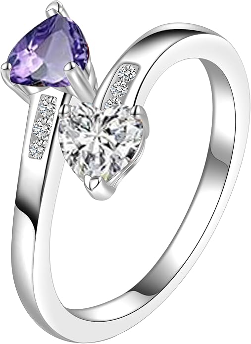 Btysun Mothers Day Gifts, Birthday Gifts for Women Non Tarnish Gold Rings Adjustable 1-12 Birthstone Rings Birthday Gift for Wife Mom Stocking Stuffers Promise Ring Anniversary Wedding Jewelry