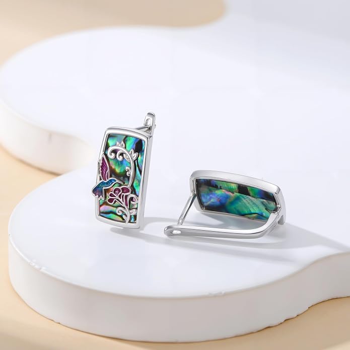 PROESS Abalone Shell Holy Mountain/Mustard Seed/Animal Earrings 925 Sterling Silver Mountain Jewelry Animal Lovers Gifts for Women
