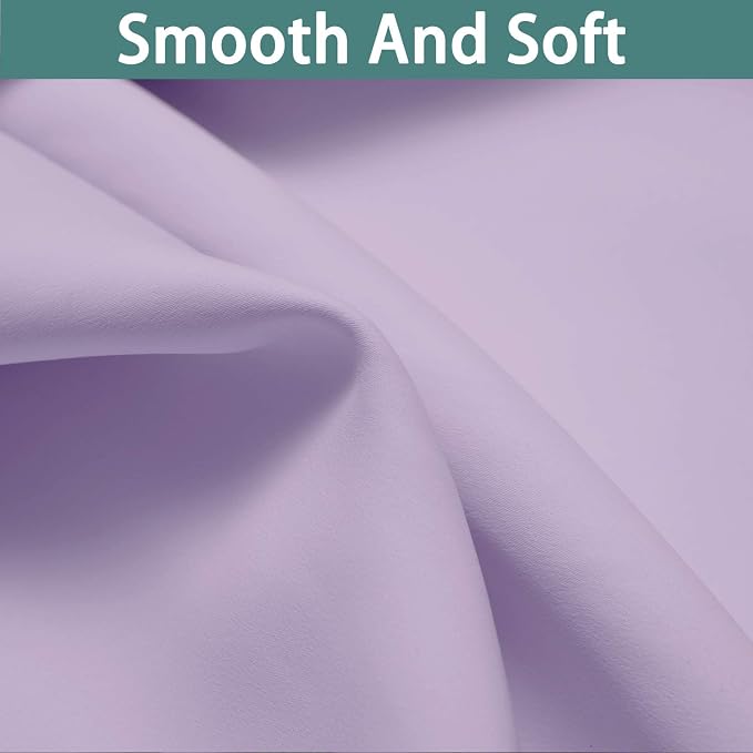 Yakamok Lilac 100% Blackout Curtains 84 Inches Long for Bedroom 70" Wide | Blackout Curtain Panels for Bedroom, 2 Thick Layers Grommet Top Thermal Insulated Drapes with Black Liner for Living Room