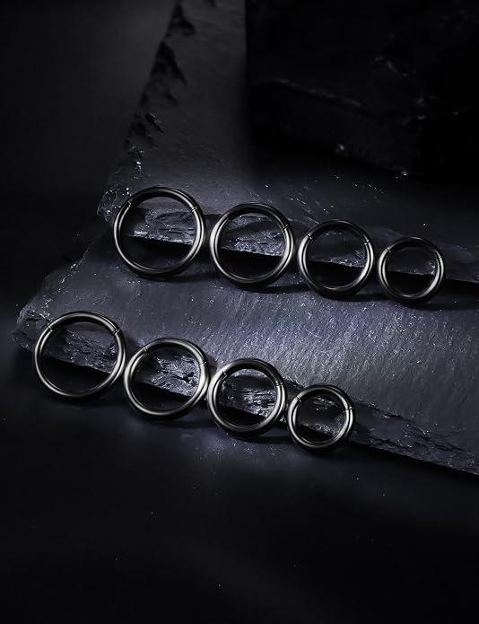 20G 18G 16G 14G 12G 10G 8G 6G Nose Rings Hoops 316l Surgical Steel Clicker Septum Lip Ring Tragus Helix Daith Rook Conch Snug Cartilage Lobe Earrings Hoop Piercing Jewelry For Women Men