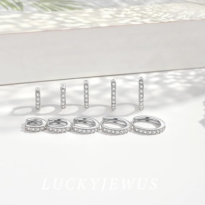 925 Sterling Silver Small Hoop Earrings for Women,14K Gold Plated Tiny Huggie Earrings for Cartilage, Helix, Tragus, Dainty Lightweight Hypoallergenic Mini Hoops,5mm/6mm/7mm/8mm/9mm