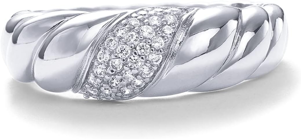 PAVOI 14K Gold Plated Croissant Dome Ring - Twisted Braided Gold Plated - Chunky Signet Ring for Women