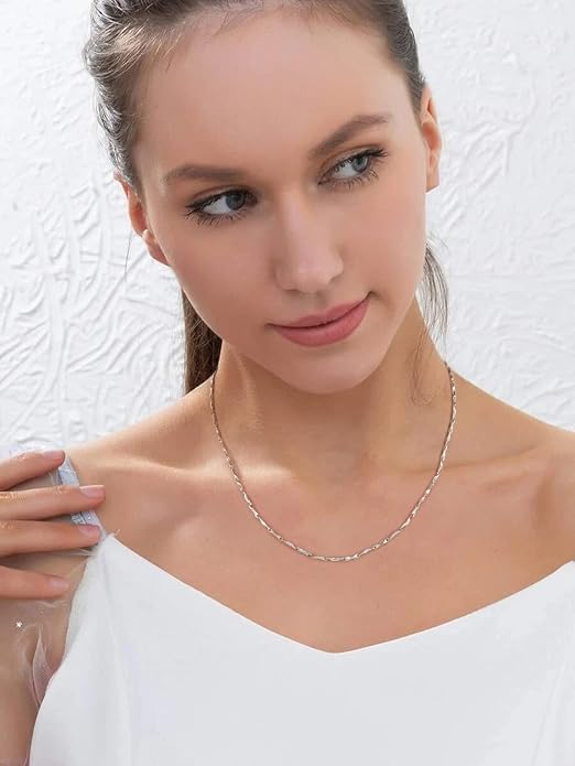 Natural Freshwater Baroque Pearl Necklace 14K Gold Plated Dainty Choker Necklace for Women Girls Snake Chain/Cuban Link/Paperclip/Ball Beaded Chain/Tennis Chain Fashion Jewelry for Gift