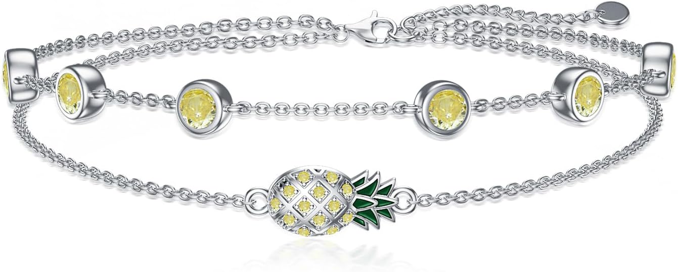 Dorunmo Anklet Bracelets For Women 925 Sterling Silver Birthstone/Infinity/Butterfly/Evil Eye/Turtle/Pineapple/Starfish/Heart Anklets Bracelets Jewelry Gifts for Women