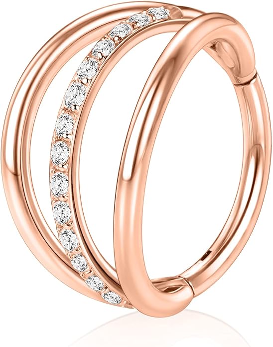 316L Surgical Steel Septum Clicker Ring Nose Ring Hoop Sleeper Hoop Earring Helix Rook Conch Cartilage Daith Tragus Earrings Lobe Nose Piercing Jewelry for Women