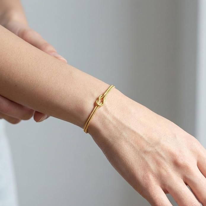 Gold Bracelets for Women 18K Gold Plated Adjustable Snake Chain Slider Bracelet Dainty Boho Jewelry Gifts for Mom Wife Friend