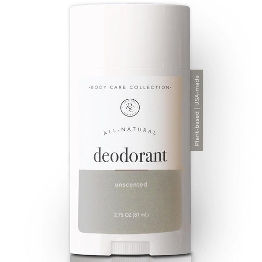 Rowe Casa Organics Unscented Natural Deodorant for Men and Women, Fragrance-Free and Paraben-Free Deodorant Stick with Therapeutic-Grade Essential Oils, 2 oz
