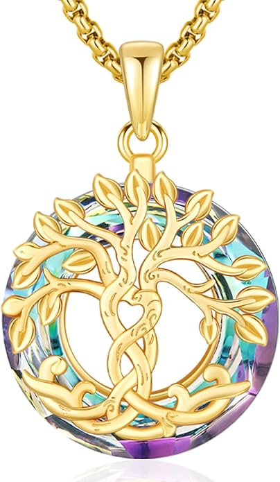 Tree of Life Necklace for Women 925 Sterling Silver Family Tree of Life Pendant with Austrian Crystal 22 Inches Chain