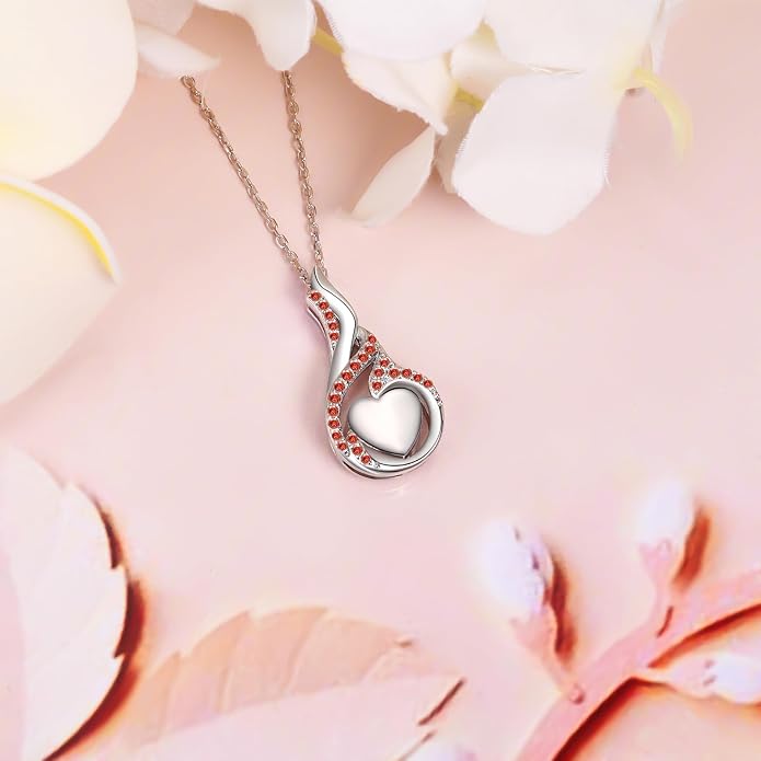 Cremation Jewelry 925 Sterling Silver Teardrop Urn Necklace for Ashes Heart Shape Memorial Keepsake Pendant for Human Ashes for Women Gift