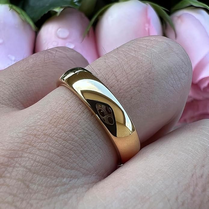 TUTISS 4mm 6mm 8mm 10mm Silver/Gold/White Tungsten Rings for Men Women Couple Fashion Jewelry Anniversary Engagement Wedding Bands Domed Polished I Love You Engraved Comfort Fit