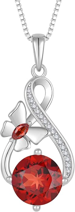 Butterfly Necklaces for Women 925 Sterling Silver Infinity Pendant Necklace Birthstone Jewelry Gifts for Her