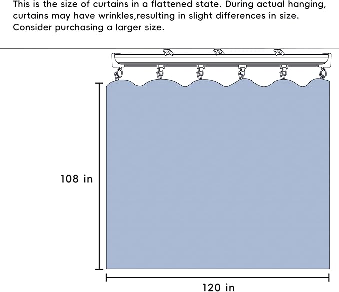 Room Divider Ceiling Mounted Curtains Track Sets Extra Wide Blackout Curtain Flexible Tracks for Bedroom Privacy Partition Separator, 1 Panel Black Drape and White Rail, W10 x H9ft