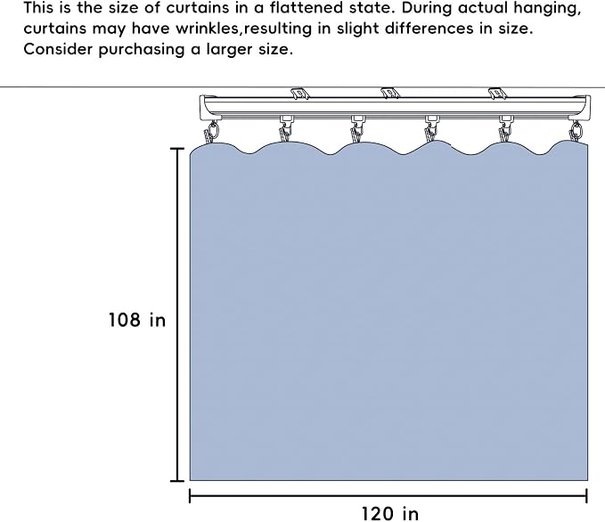 Room Divider Ceiling Mounted Curtains Track Sets Extra Wide Blackout Curtain Flexible Tracks for Bedroom Privacy Partition Separator, 1 Panel White Drape and White Rail, W10 x H9ft