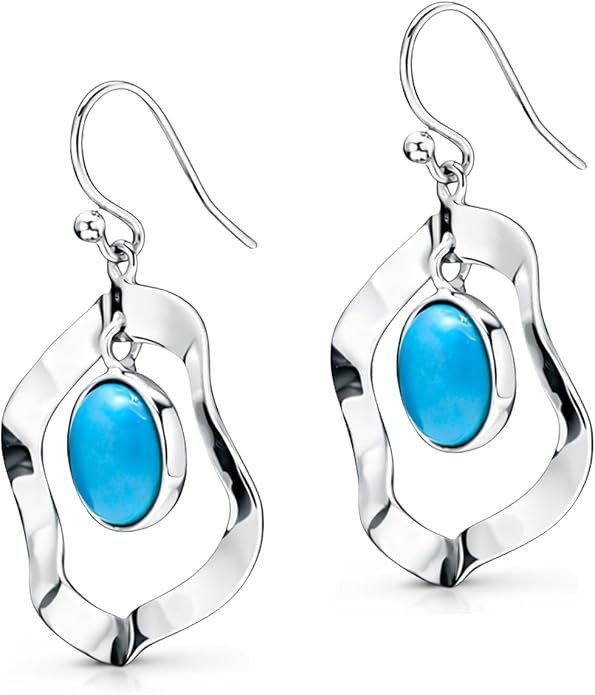 LeCalla 925 Sterling Silver Hammered Earrings for Women | Classic Handmade Textured Hammered Drop Dangle Earring Jewelry Gifts for Birthday Wedding Christmas