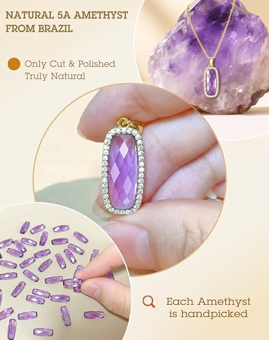 Natural Gemstone New Beginnings Birthday Graduation Gifts 925 Silver Jewelry Plated with 18K Gold Protection Necklace for Women