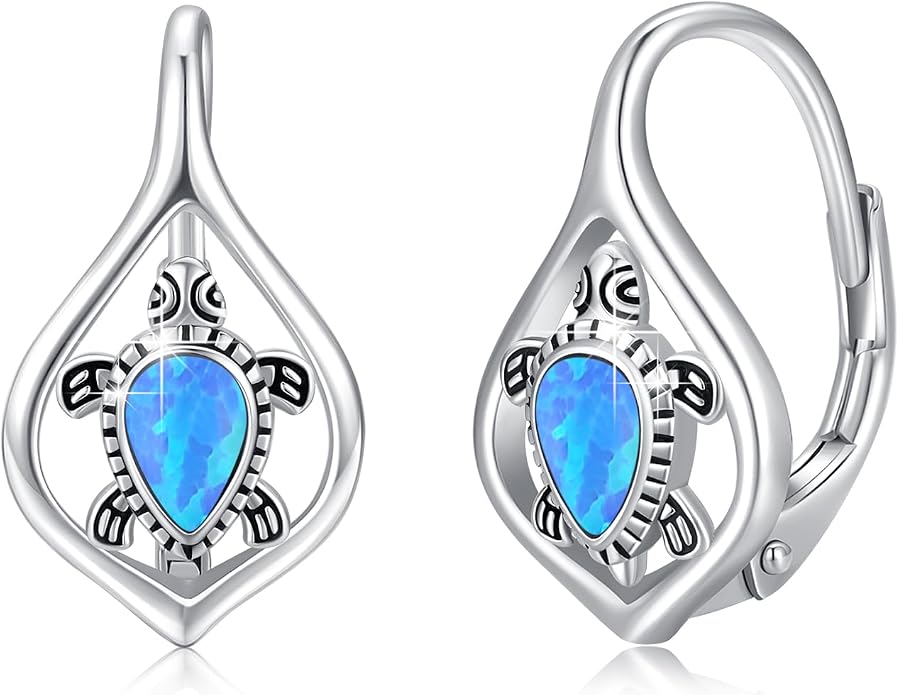 Cute Animal Leverback Earring 925 Sterling Silver Summer Bohemia Beach Theme Earrings for Women