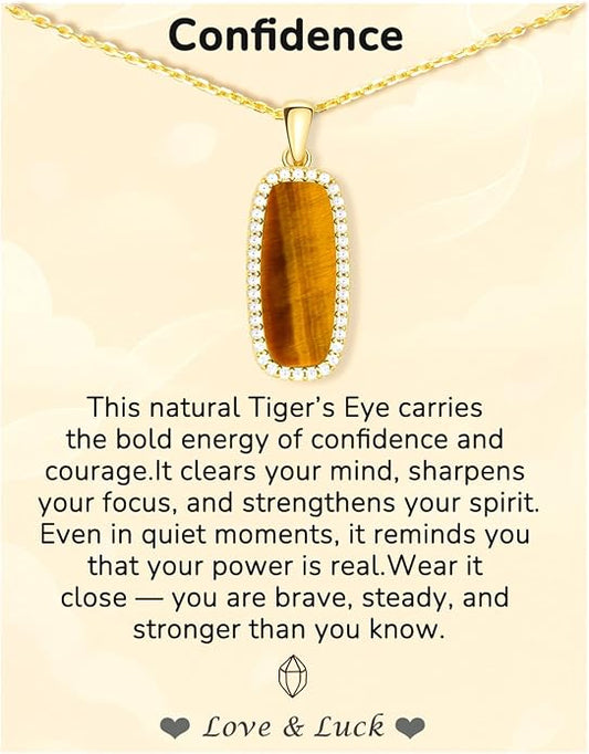 Natural Gemstone New Beginnings Birthday Graduation Gifts 925 Silver Jewelry Plated with 18K Gold Protection Necklace for Women