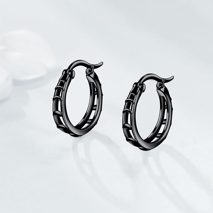 Sterling Silver Hoop Earrings Small Hoop Sun/Leaf/Triangle Huggie Earrings for Women Hypoallergenic