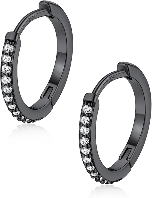 FaithHeart 925 Sterling Silver Post Huggie Hoop Earrings for Women, Silver Small Hoop Earring, Hypoallergenic Cartilage Earrings for Women