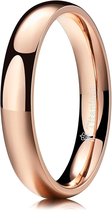 THREE KEYS JEWELRY 2mm 4mm 6mm 8mm Titanium Wedding Band for Men Women, Classic Domed & Step Edge High Polished Comfort Fit Anniversary Ring, Size 4-15