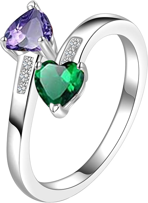 Btysun Mothers Day Gifts, Birthday Gifts for Women Non Tarnish Gold Rings Adjustable 1-12 Birthstone Rings Birthday Gift for Wife Mom Stocking Stuffers Promise Ring Anniversary Wedding Jewelry
