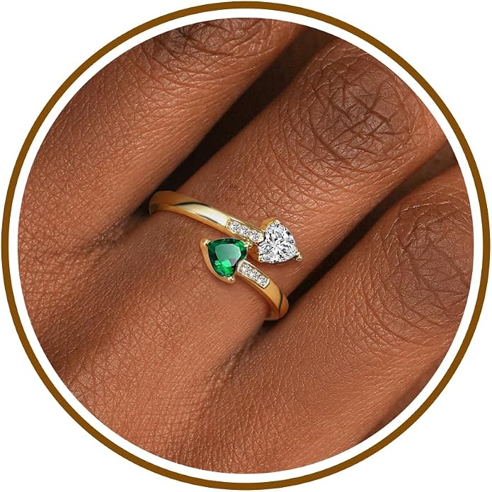 Btysun Mothers Day Gifts, Birthday Gifts for Women Non Tarnish Gold Rings Adjustable 1-12 Birthstone Rings Birthday Gift for Wife Mom Stocking Stuffers Promise Ring Anniversary Wedding Jewelry