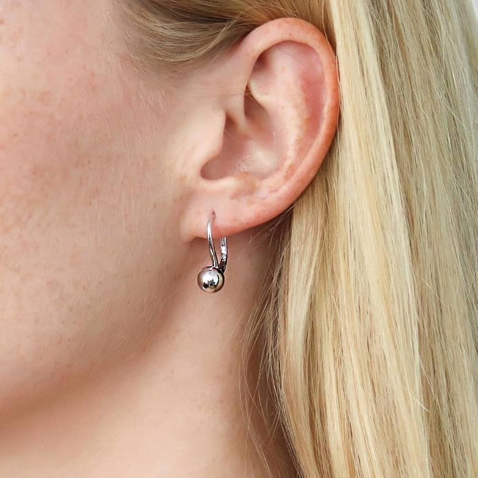 BERRICLE Sterling Silver Minimalist Dangle Earrings for Women, Gold Flashed Fish Hook/Leverback Drop Earrings - Trendy Design in Ball Bead, Bar, Teardrop, Treble Clef Music Note