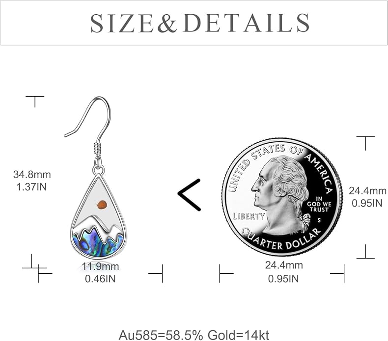 AOBOCO Mustard Seed Earrings for Women Sterling Silver Mountain Cross Earrings Dangle Christian Religion Jewelry Mothers Day Birthday for Mom Wife Friends