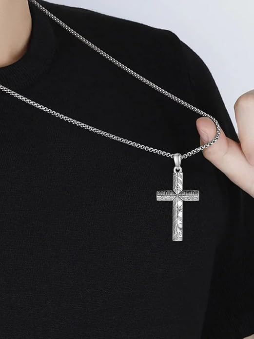 PRAYMOS Cross Necklace for Women Men, 925 Sterling Silver Simple Dainty Cross Necklace, Christian Religious Jewelry, Mothers Day Fathers Day Anniversary Birthday Gift