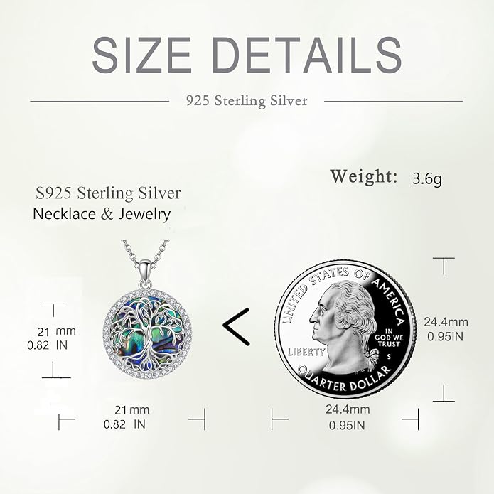 POPLYKE Tree of Life Necklace for Women Sterling Silver Celtic Knot Family Tree With Blue/Purple/Volcano Crystal Irish Gifts for Mom Wife Birthday Christmas