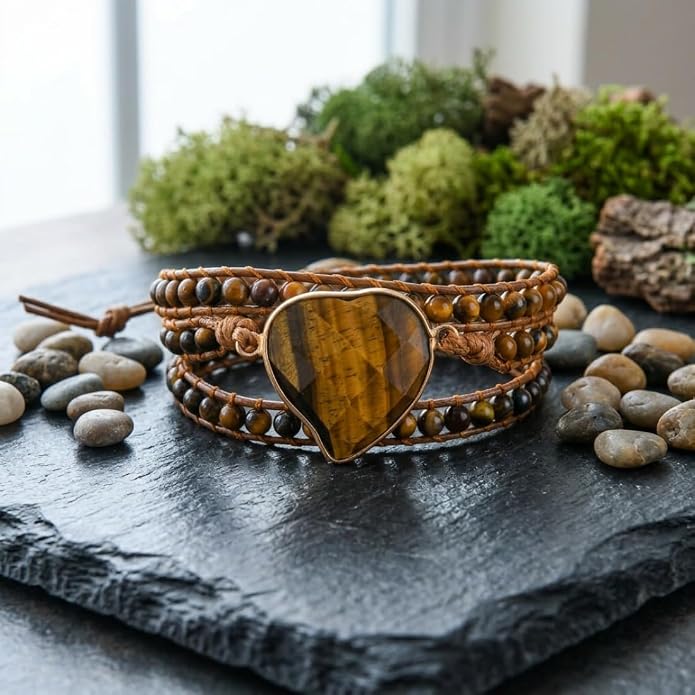 YGLINE Natural Stone Bracelet 3 Wraps Bracelet Handmade Boho Bracelet for Women Bracelet