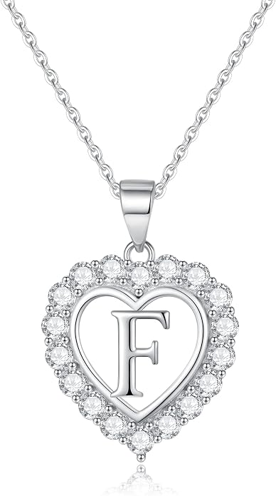 Infinity Heart Necklaces for Women, S925 Sterling Silver Initial Necklace Womens Jewelry Mothers Day Gifts Girls Valentines Gifts for Her Christmas Birthday Gifts for Women Mom Wife Girlfriend