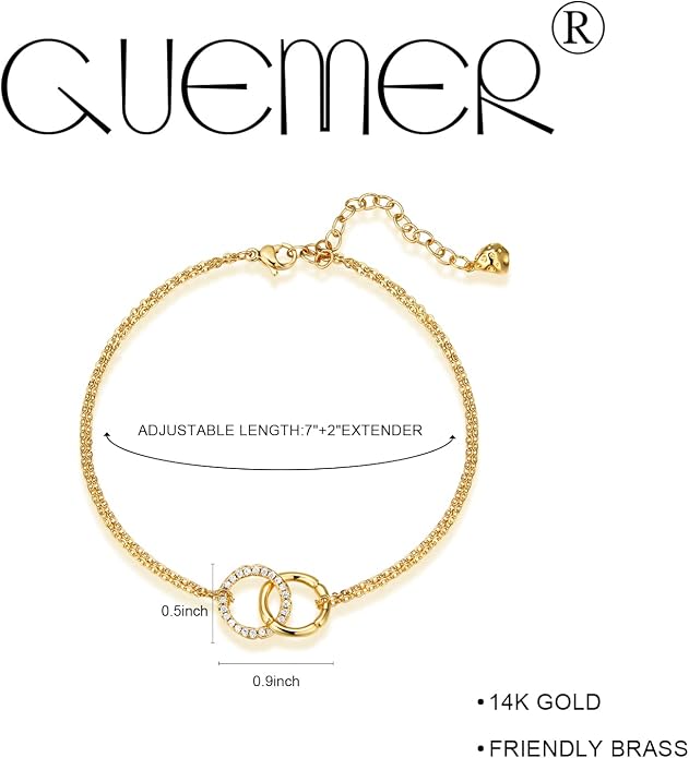 Gold Ankle Bracelets for Women, 14K Gold Plated Anklets Adjustable Cuban Link Anklets Set Tiny Cute Summer Barefoot Jewelry Gift.