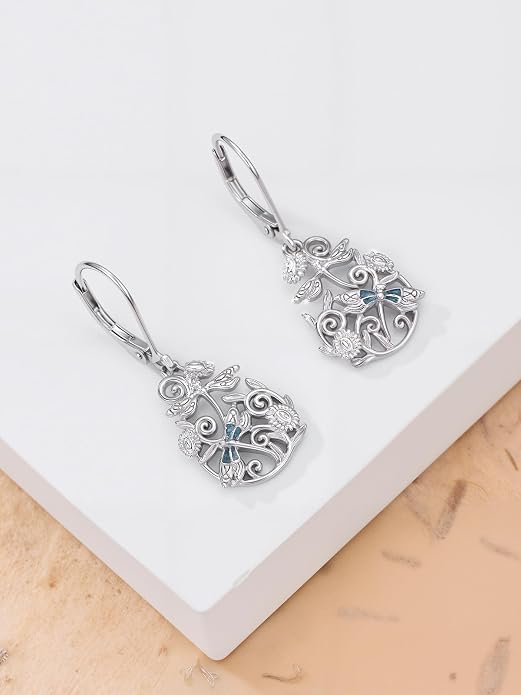 Dorunmo 925 Sterling Silver Western Dangle Earrings for Women Bohemian Earrings Hypoallergenic Christmas Jewelry Gifts for Women