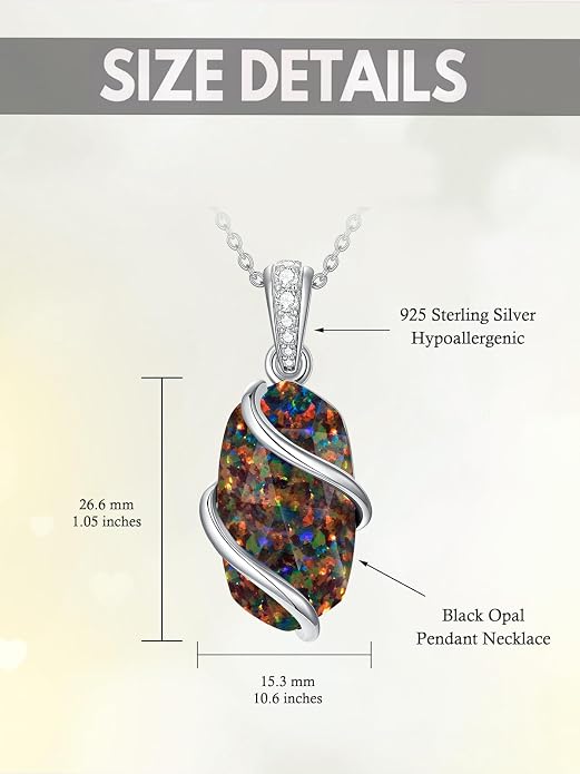 HPQQ Necklace for Women 925 Sterling Silver Dainty Gemstone Pendant Fine Jewelry Birthday Mothers Day Gifts for Mom Wife Her