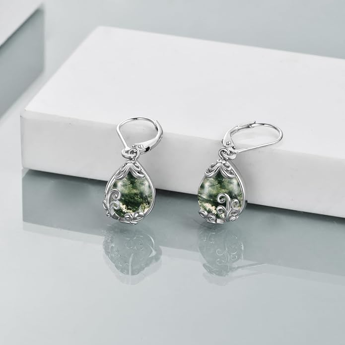 POPLYKE Celtic Filigree Teardrop Drop Dangle Earrings Sterling Silver Leverback Earrings Jewelry for Women