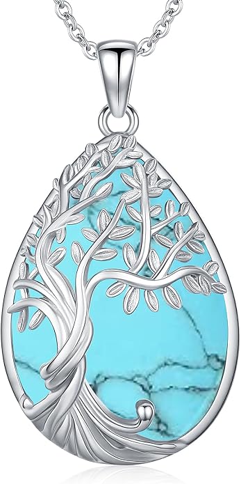 Tree of Life Necklace Family Teardrop/Heart Pendant Mother Jewelry Gifts for Women Grandma Wife Mom