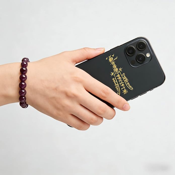 LINGYUAN Feng Shui Wealth and Luck Bracelet with Gold Foil Five Gods Amulet-Red Agate Cinnabar Gemstone Bracelet for Prosperity, Protection & Success, Lucky Charm Gift for Men & Women