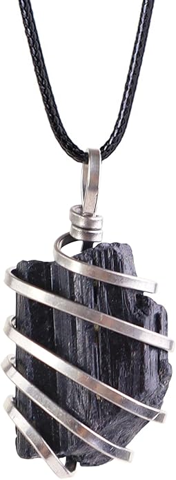 Natural Gemstone Pendant Necklace For Men & Women Spiritual Jewelry Wire Wrapped Gemstone Chakra Necklaces Real Stones For Him & Her