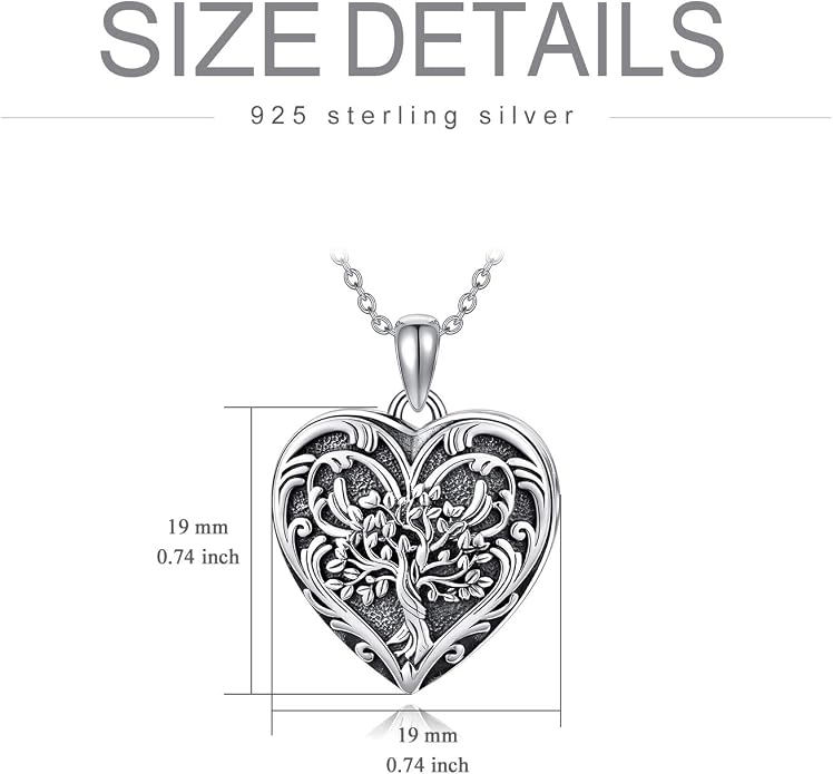 SOULMEET Personalized Silver Locket Necklace That Holds Pictures Photo Keep Someone Near to You, Memorial Custom Lockets Necklaces Letters Engraving for His Her
