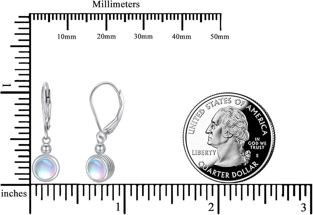 Dorunmo Moonstone Dangle Drop Earrings s925 Sterling Silver Leverback Earrings Filigree Moonstone Jewelry Birthday Gifts for Women