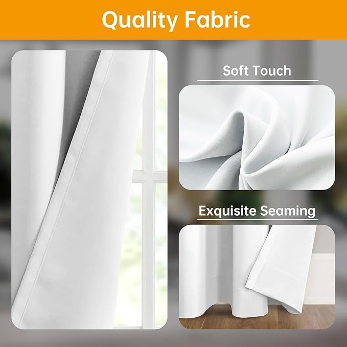 Room Divider Curtains Flexible Ceiling Tracks set Curtain track Ceiling Mount Blackout Curtain for Living Room Bedroom Ceiling Curtain Rod Privacy Divider Panel W150xH84 GreyishWhite Drape&Black rail