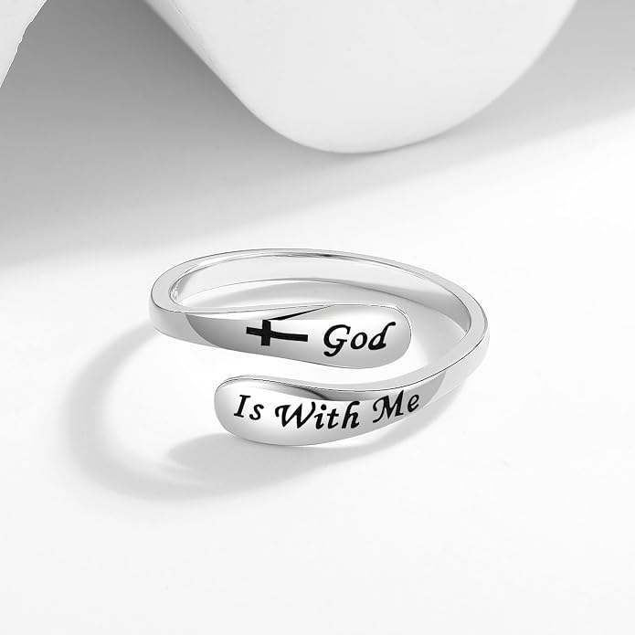 925 Sterling Silver Inspirational Adjustable Rings - Personality Encouragement Jewelry Gift For Women