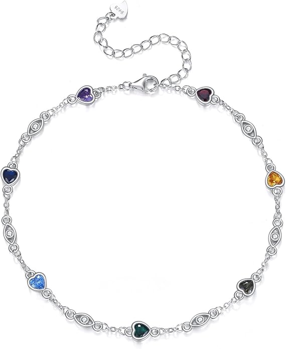S925 Sterling Silver Evil Eye Anklet for Women, Protection Charm Ankle Bracelet, Adjustable Chain Anklet, Gift for Her