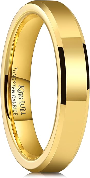 King Will BASIC Men Women 4mm/5mm/6mm/7mm/8mm Titanium Rings Polished Wedding Band Engagement Anniversary Band Comfort Fit