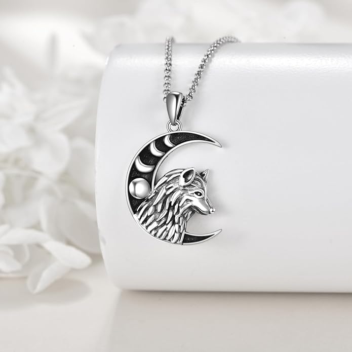 VONALA Gothic Necklace 925 Sterling Silver Punk Dagger/Thor Hammer/Arrowhead Wolf/Lion/Tree of Life Urn Pendant Necklace Viking Amulet Pagan Jewelry Gifts for Women Men Unsex