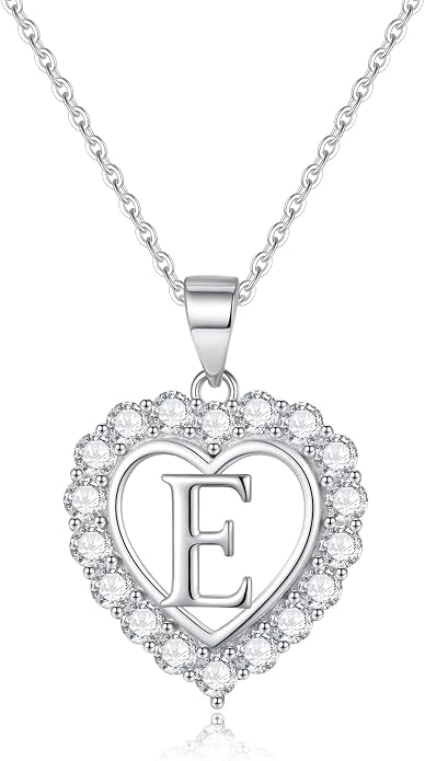 Infinity Heart Necklaces for Women, S925 Sterling Silver Initial Necklace Womens Jewelry Mothers Day Gifts Girls Valentines Gifts for Her Christmas Birthday Gifts for Women Mom Wife Girlfriend