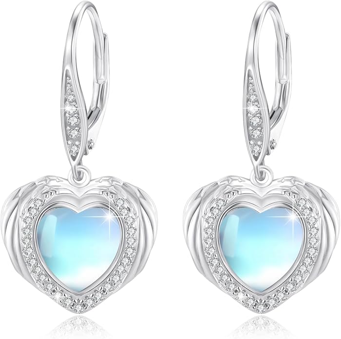 Trendy Dangle Earrings for Women Teen Girls Sterling Silver 12 Birthstone Earrings Minimalist Hypoallergenic Earrings for Sensitive Ears Jewelry Gifts