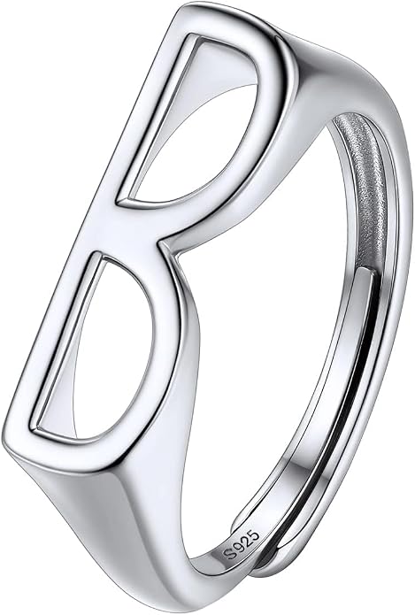 SILVERCUTE 925 Sterling Silver Initial Rings for Women,Adjustable Capital Letter Ring Hypoallergenic,Minimalist 925 Silver Rings for Mother Daughter