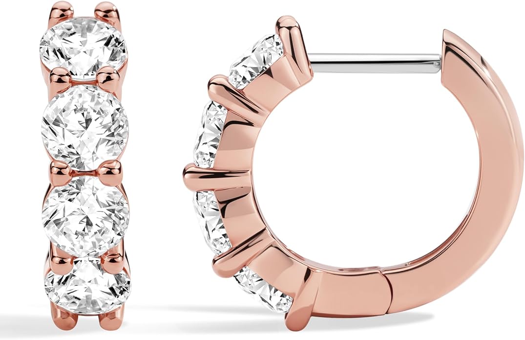 ASHINE 14k Gold Plated Huggie Earrings for Women, Small Hypoallergenic Stainless Steel Post Cuff Hoop Ear Ring Trendy Non Tarnish Cartilage Piercing Dainty Cubic Zirconia Jewelry